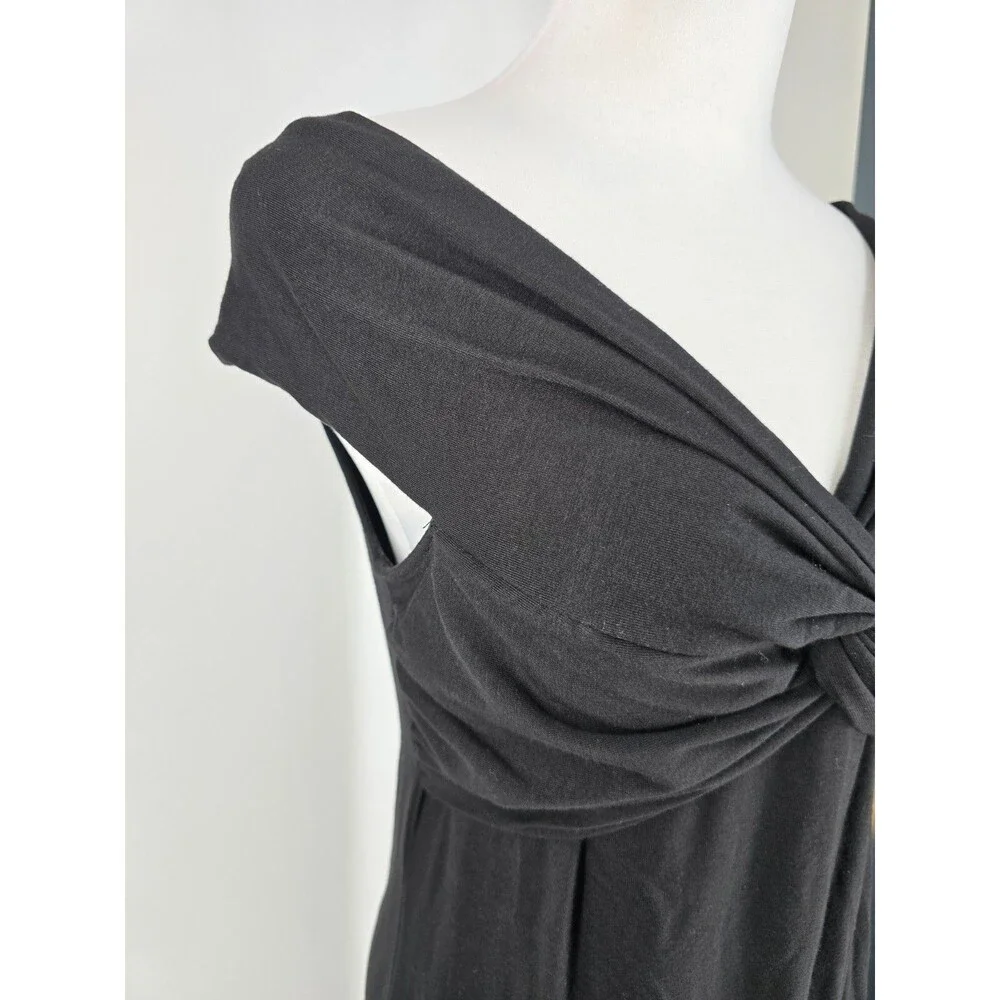Reformation Anthropologie Midi Dress M Black Casual Comfort Off the Shoulder - Picture 3 of 8